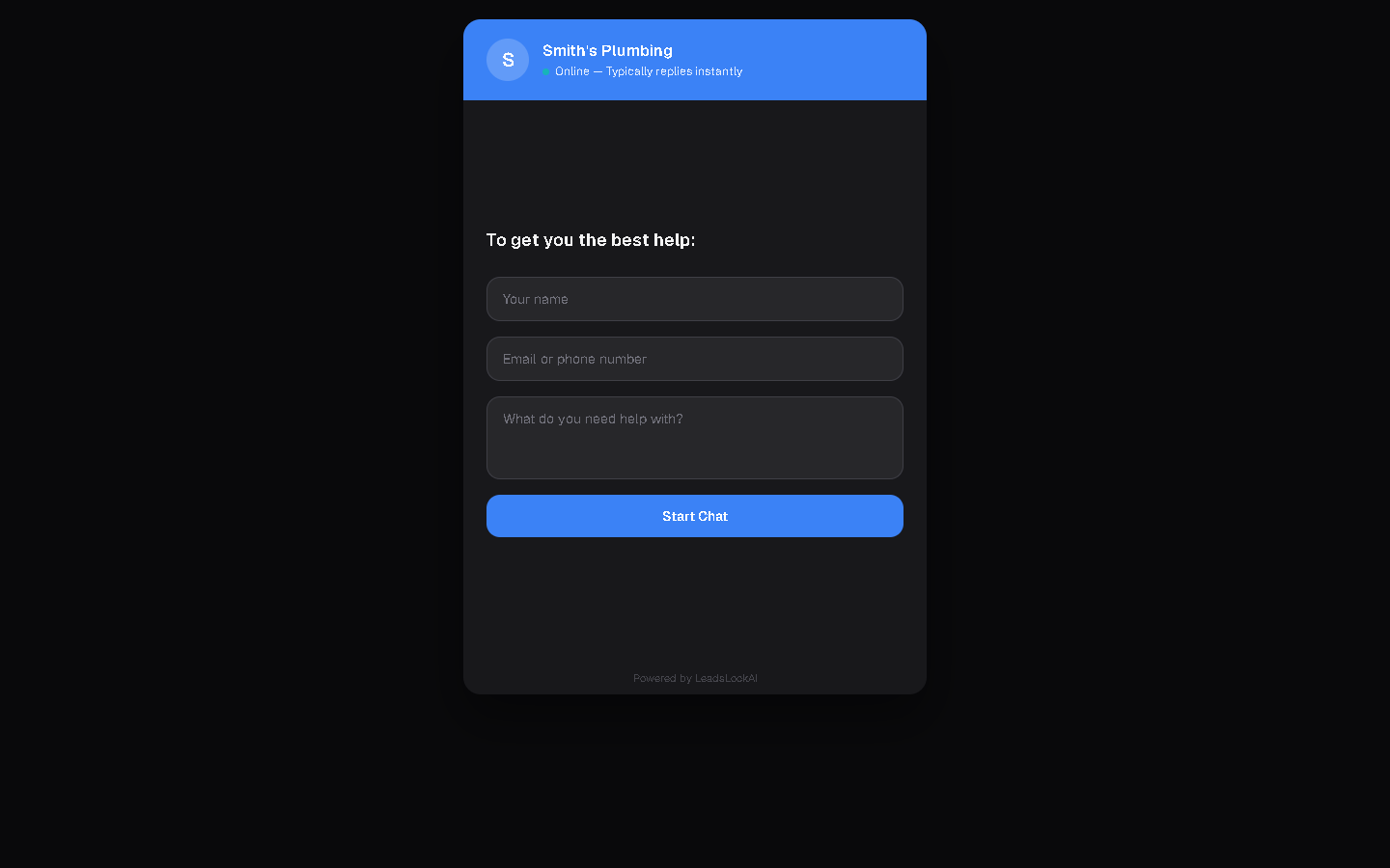 LeadsLockAI live chat demo