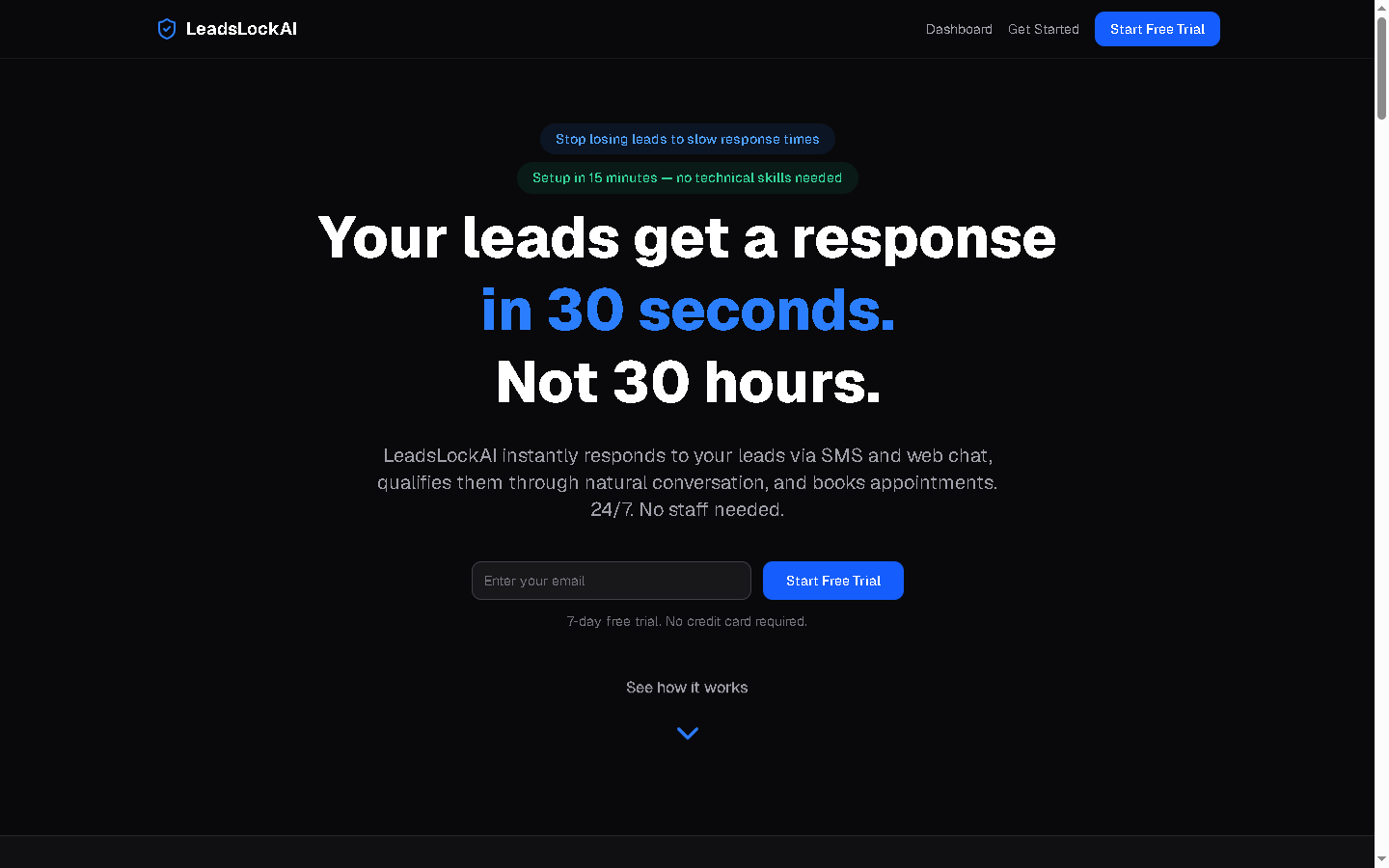 LeadsLockAI homepage